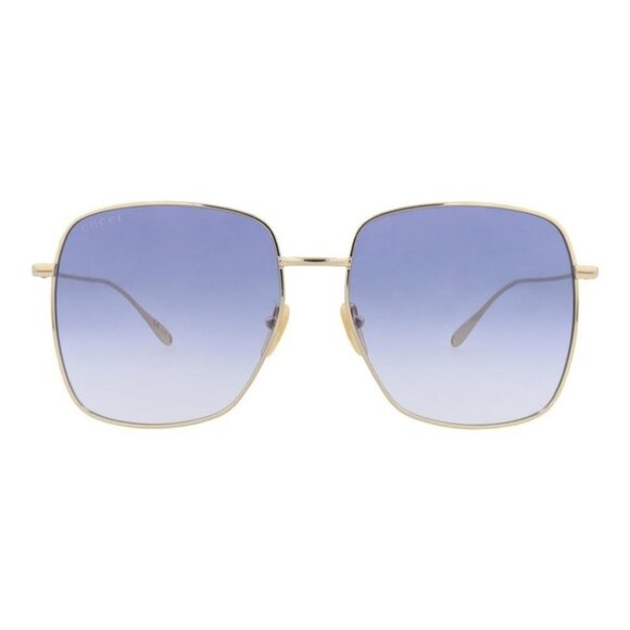 Gucci Womens Square/Rectangle Gold Gold Violet Fashion Designer Eyewear - Picture 1 of 4